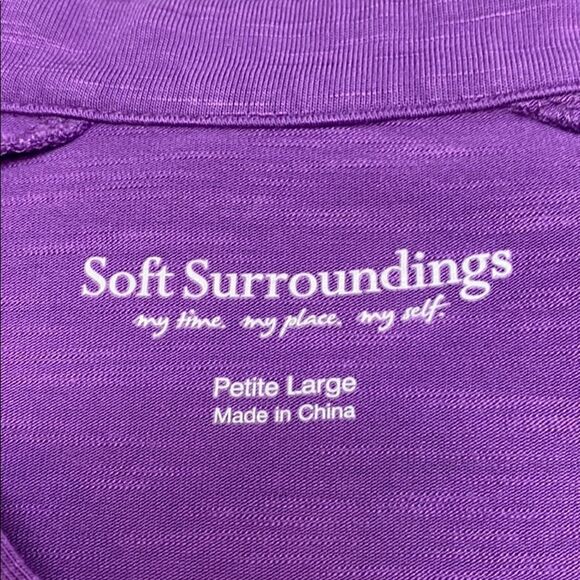 Soft Surroundings Long Sleeve V neck Purple Blouse - Picture 4 of 4